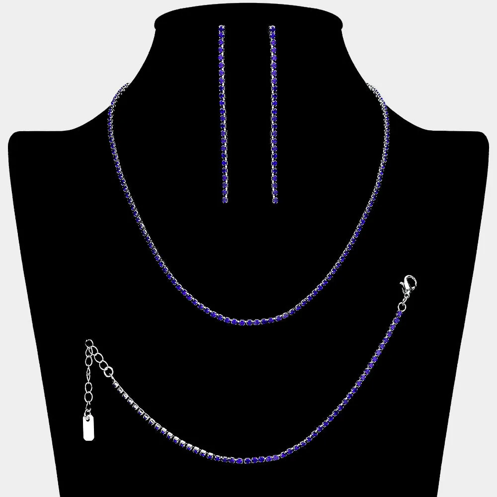 Sapphire Rhinestone Jewelry Set | Homecoming Jewelry |  650580