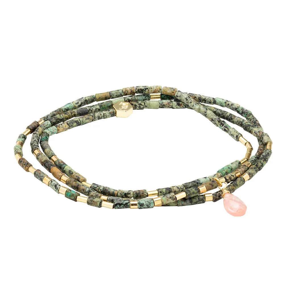 SB007 Teardrop Stone Wrap African Turquoise