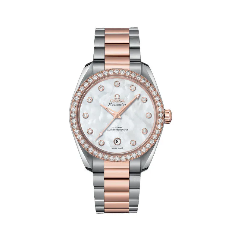 Seamaster Aqua Terra 150M Co-Axial Master Chronometer Rose Gold Diamond Dial and Bezel Watch, 38mm