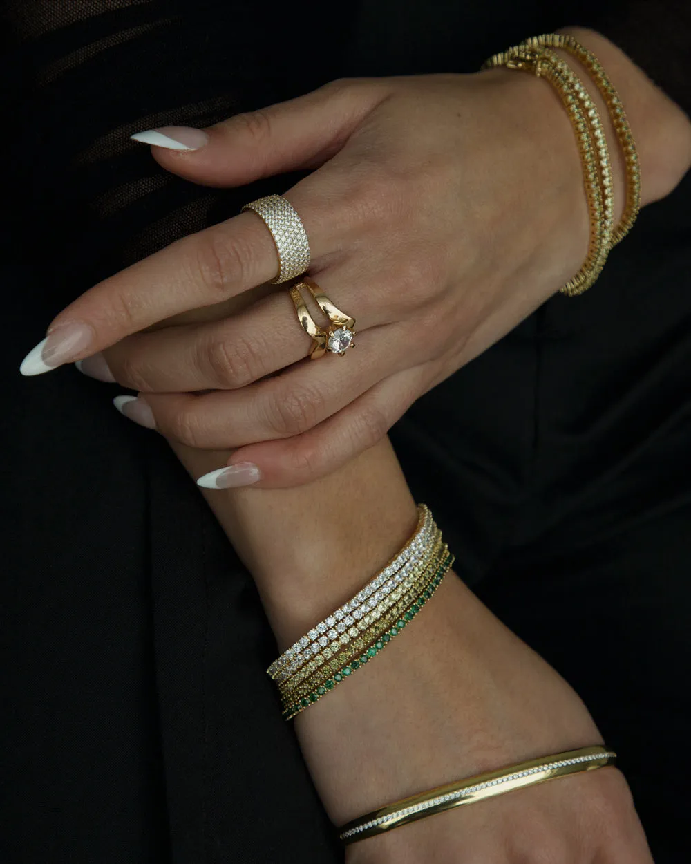 Serena Tennis Bracelet (White)