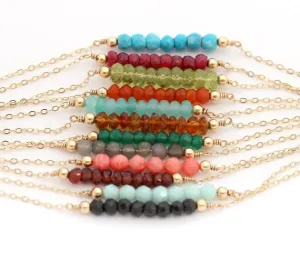 Short Gemstone Bar Bracelet, 1.5" Bar