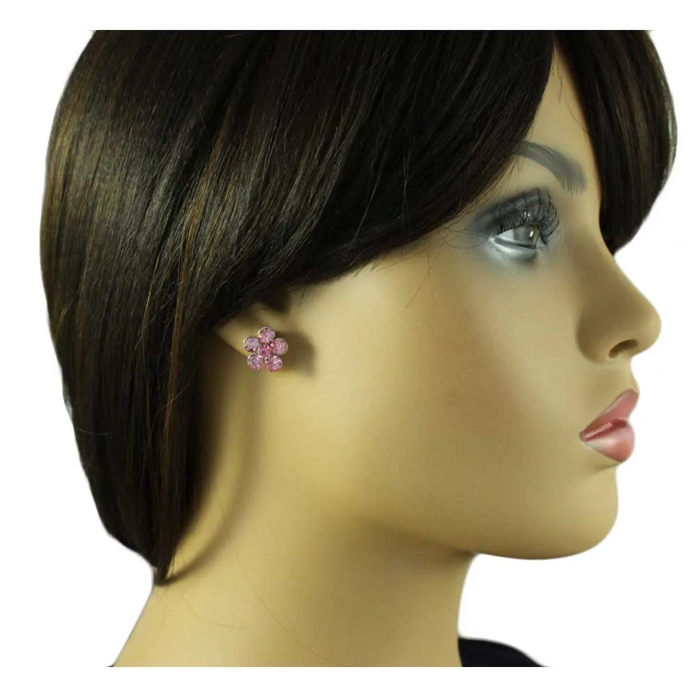 Silver MOM with Pink Bow Pin and Daisy Earring Gift Set - PRF324BS