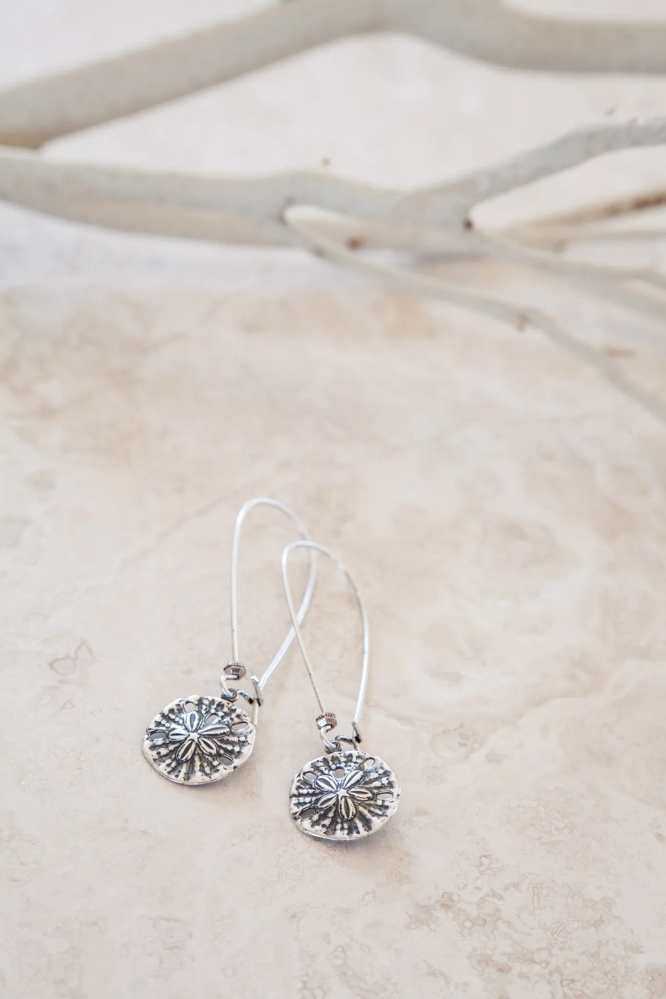 Silver Plated Sand Dollar Earrings