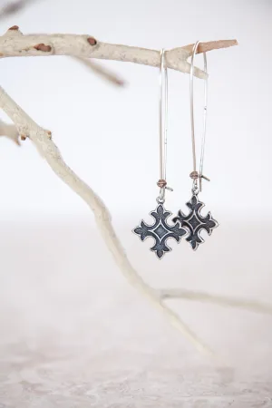 Silver Plated Vintage Cross Earrings