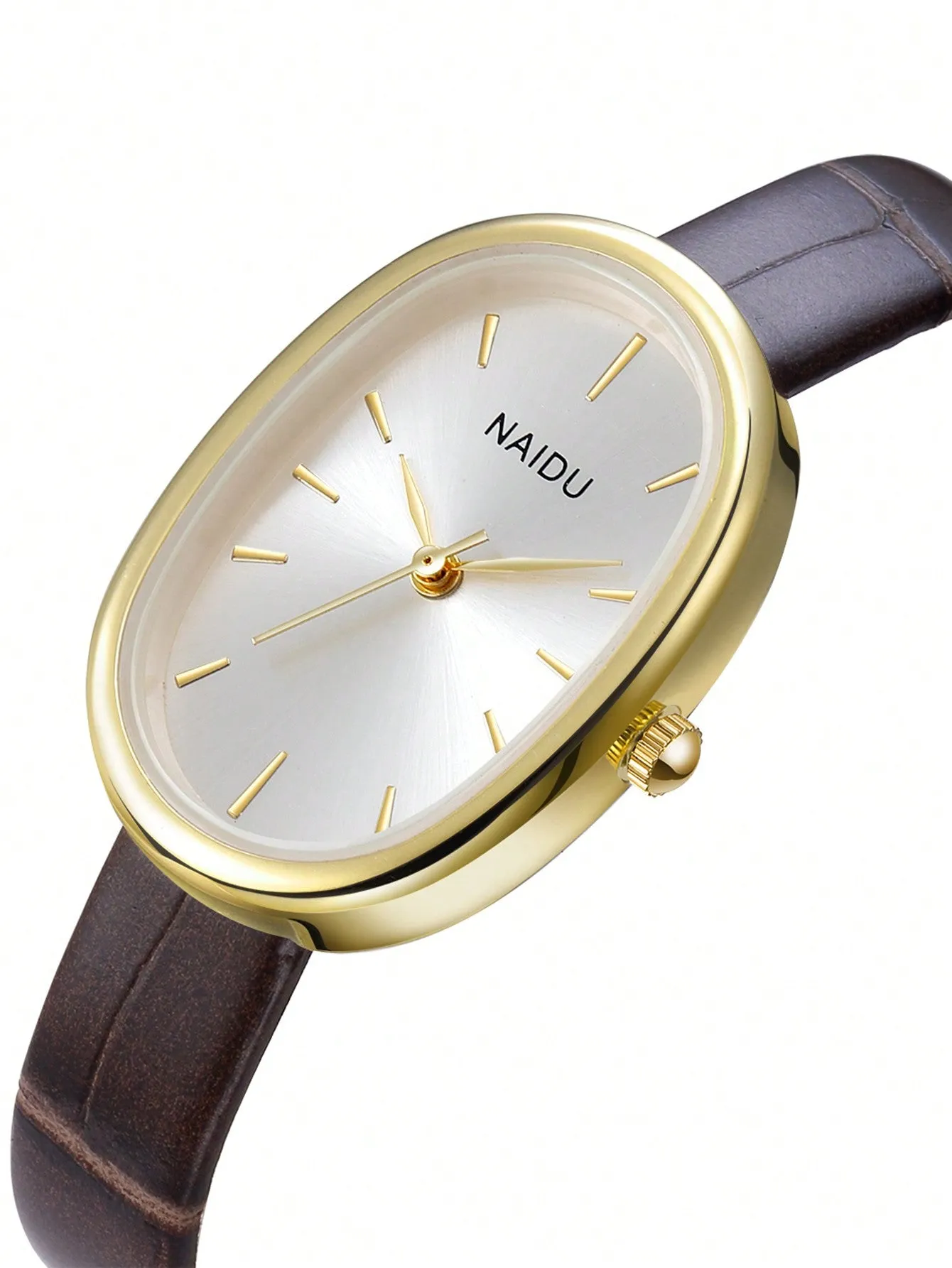 Simple Leather Strap Quartz Wristwatch