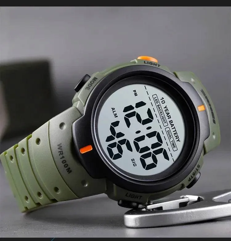 SKMEI 1560 Men 2 Time 10 Year Battery Alarm Clock reloj hombre Sport Fitness Watches Mens Digital 100M Waterproof Wrist Watch