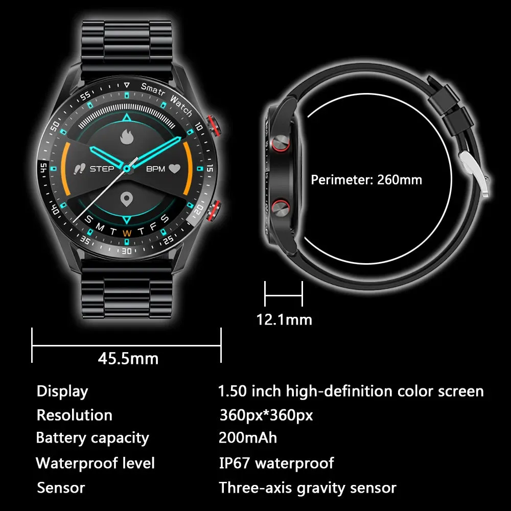 Smartwatch 1.5-Inch Full Touch Screen Bluetooth Call Business Fitness Sports Watch