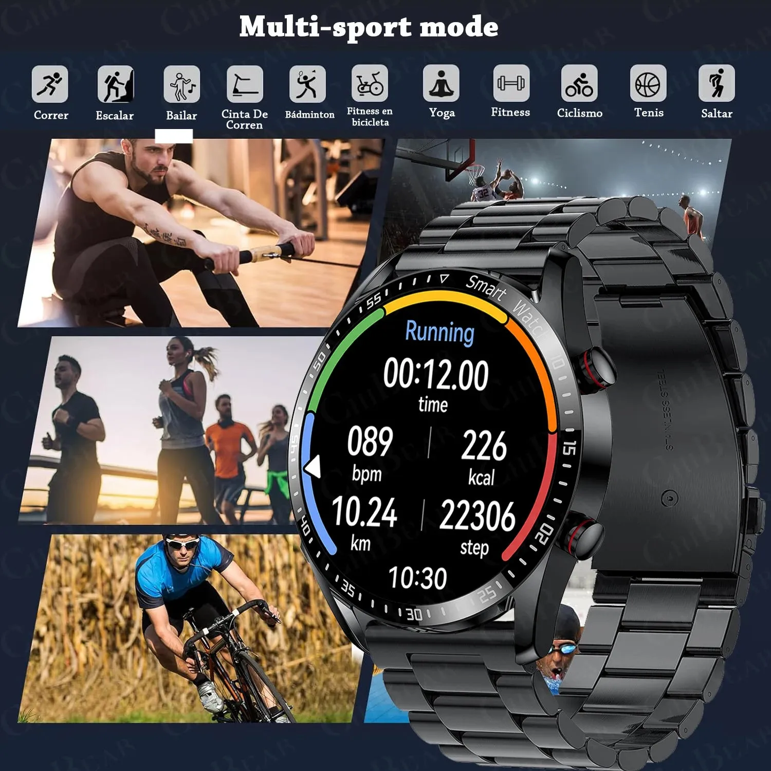 Smartwatch 1.5-Inch Full Touch Screen Bluetooth Call Business Fitness Sports Watch