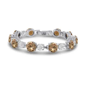 Smoky Quartz 925 Sterling Silver Tennis Bracelet Jewelry