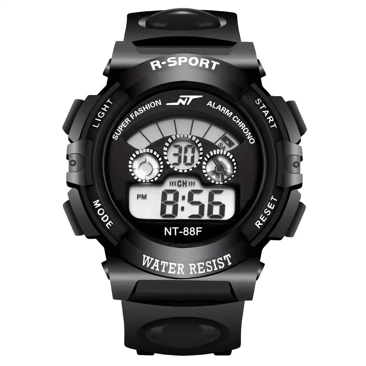 Sport Digital Watch, Alarm Clock, Timer, Calendar, Day Of The Day Wrist Watch, FS