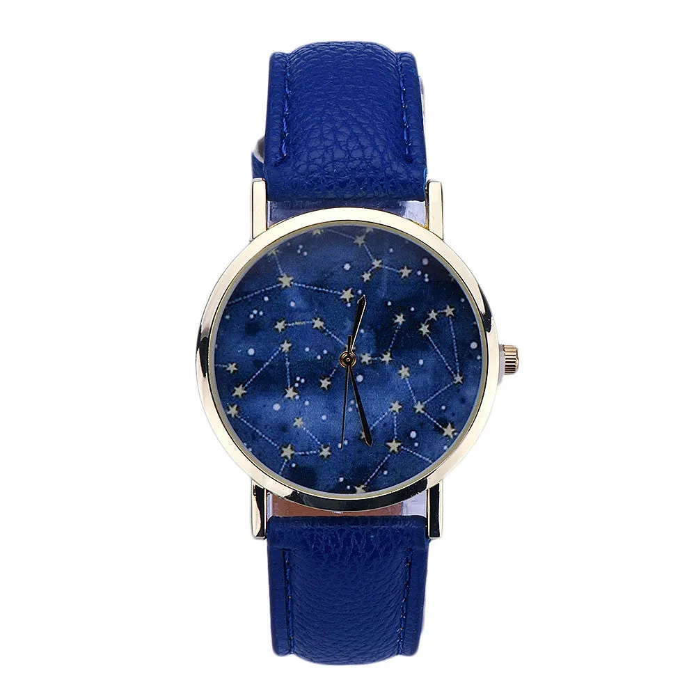 Star Design Leather Watch