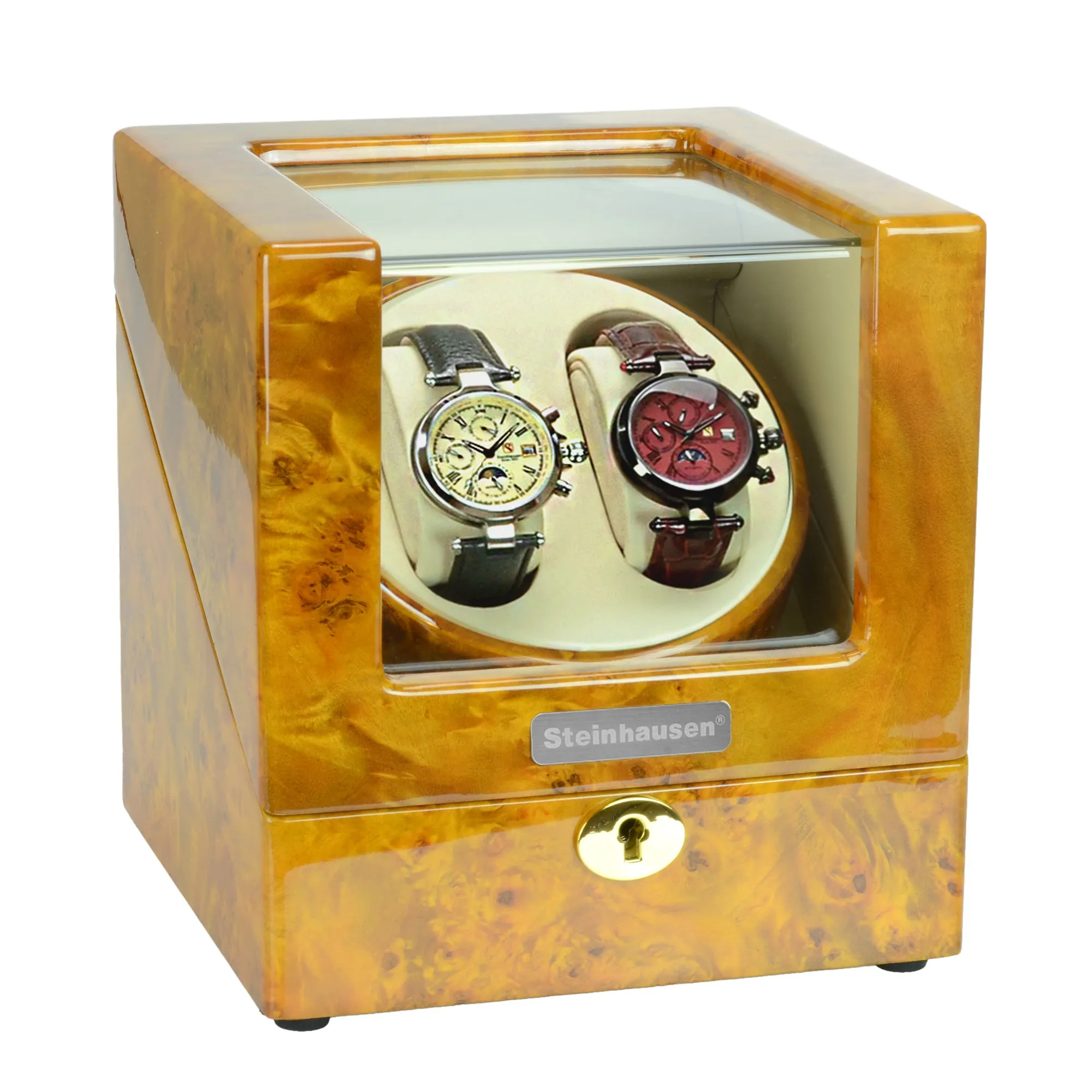 Steinhausen Heritage Double Watch Winder With Ultra Quiet Motor and Multiple Modes