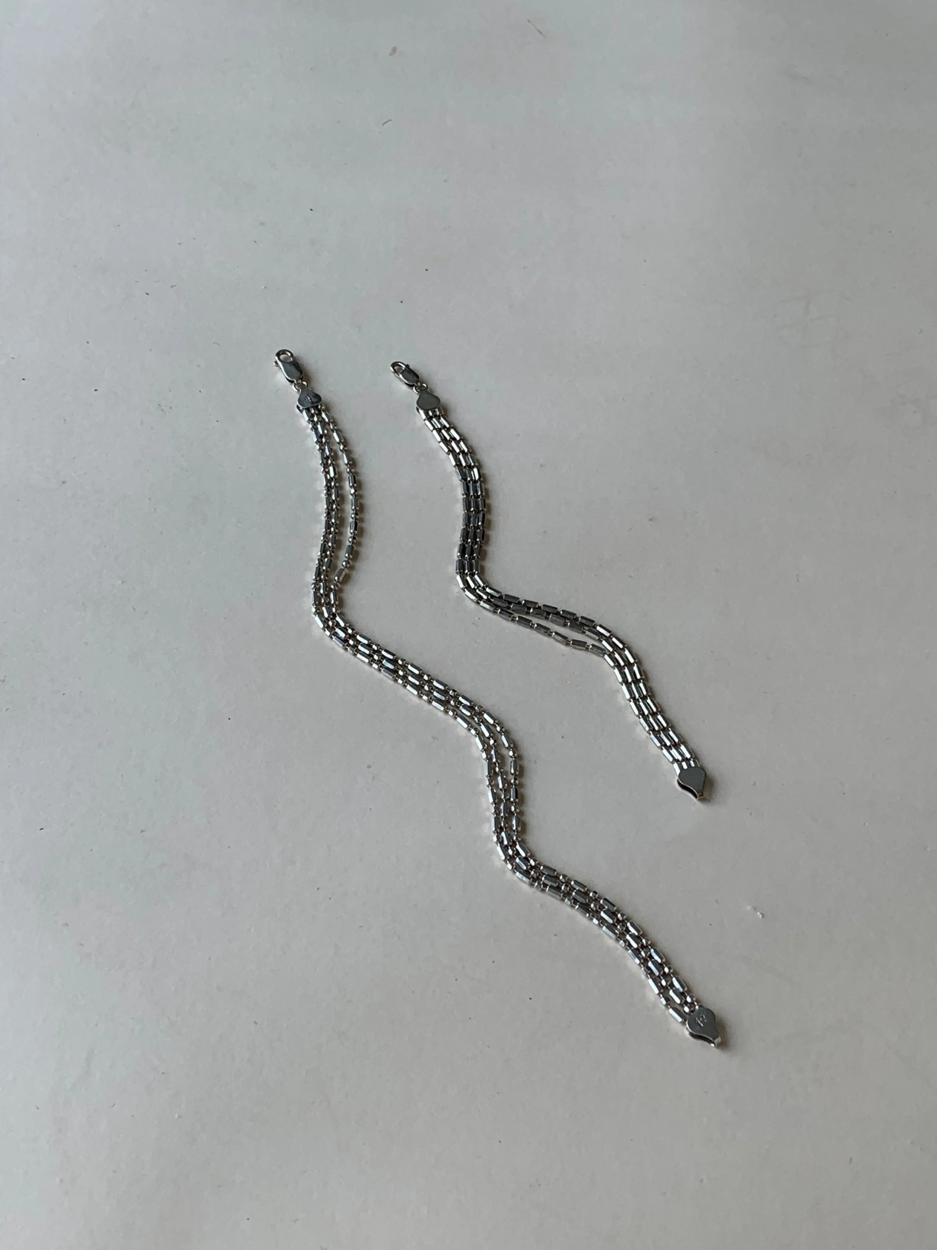 sterling bar and bead anklet