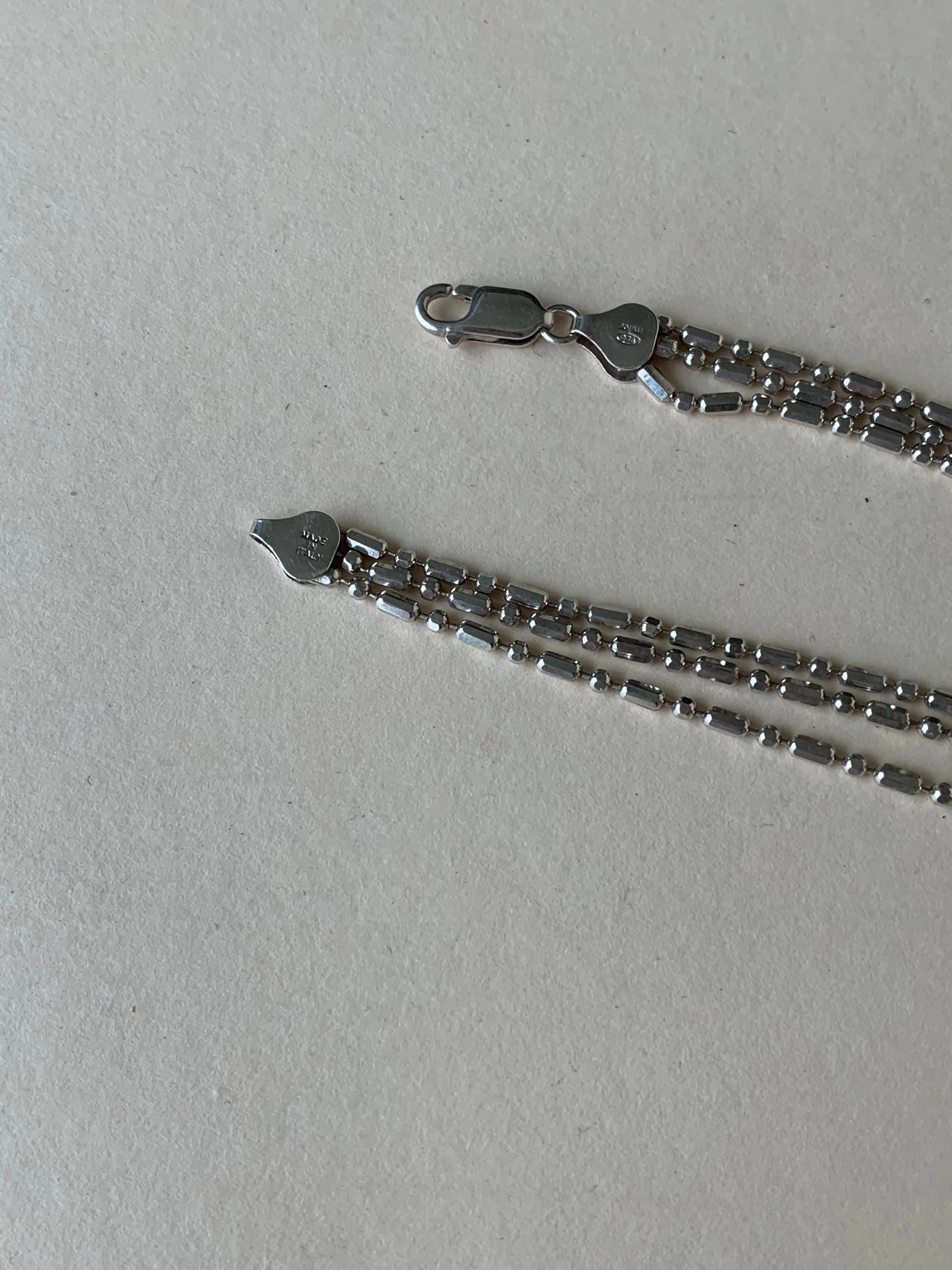 sterling bar and bead anklet
