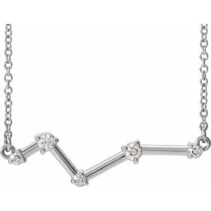 Sterling Silver 1/10 CTW Diamond Constellation 18" Necklace