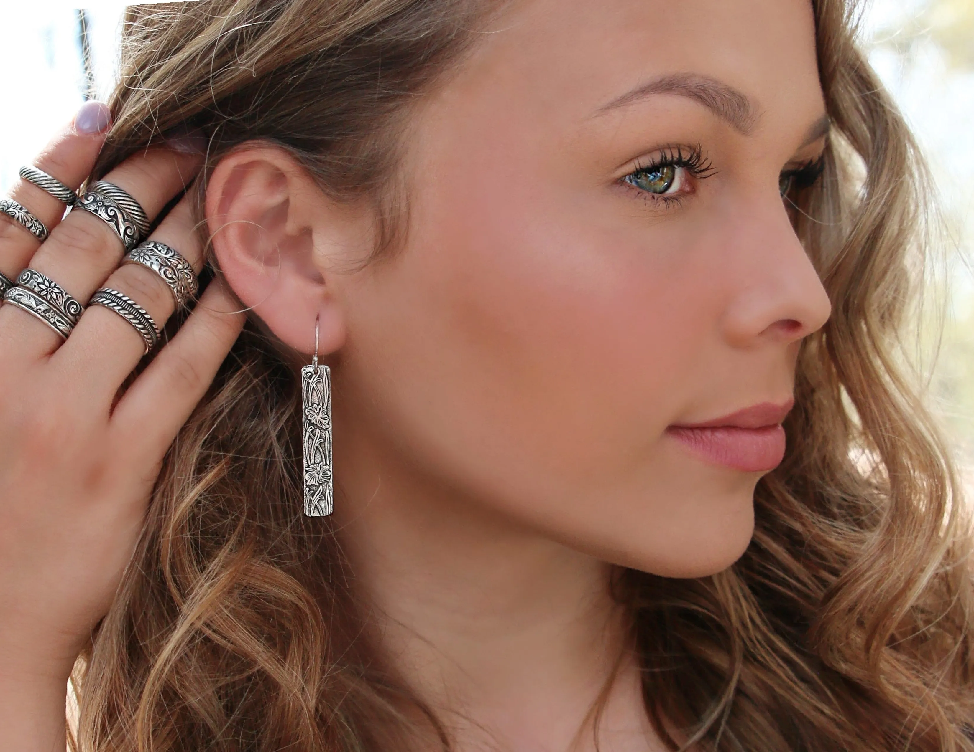 Sterling Silver Bar Earrings