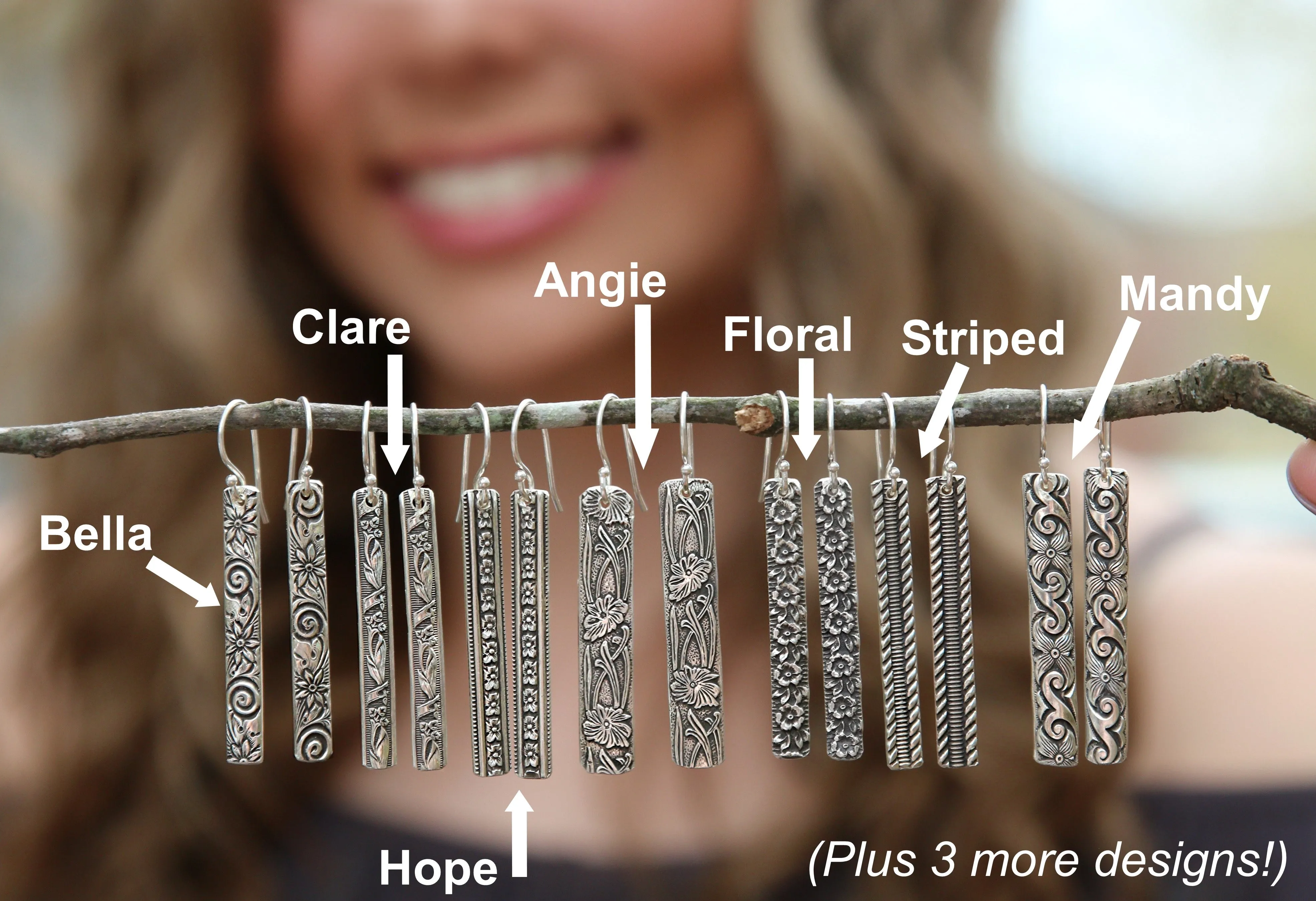 Sterling Silver Bar Earrings