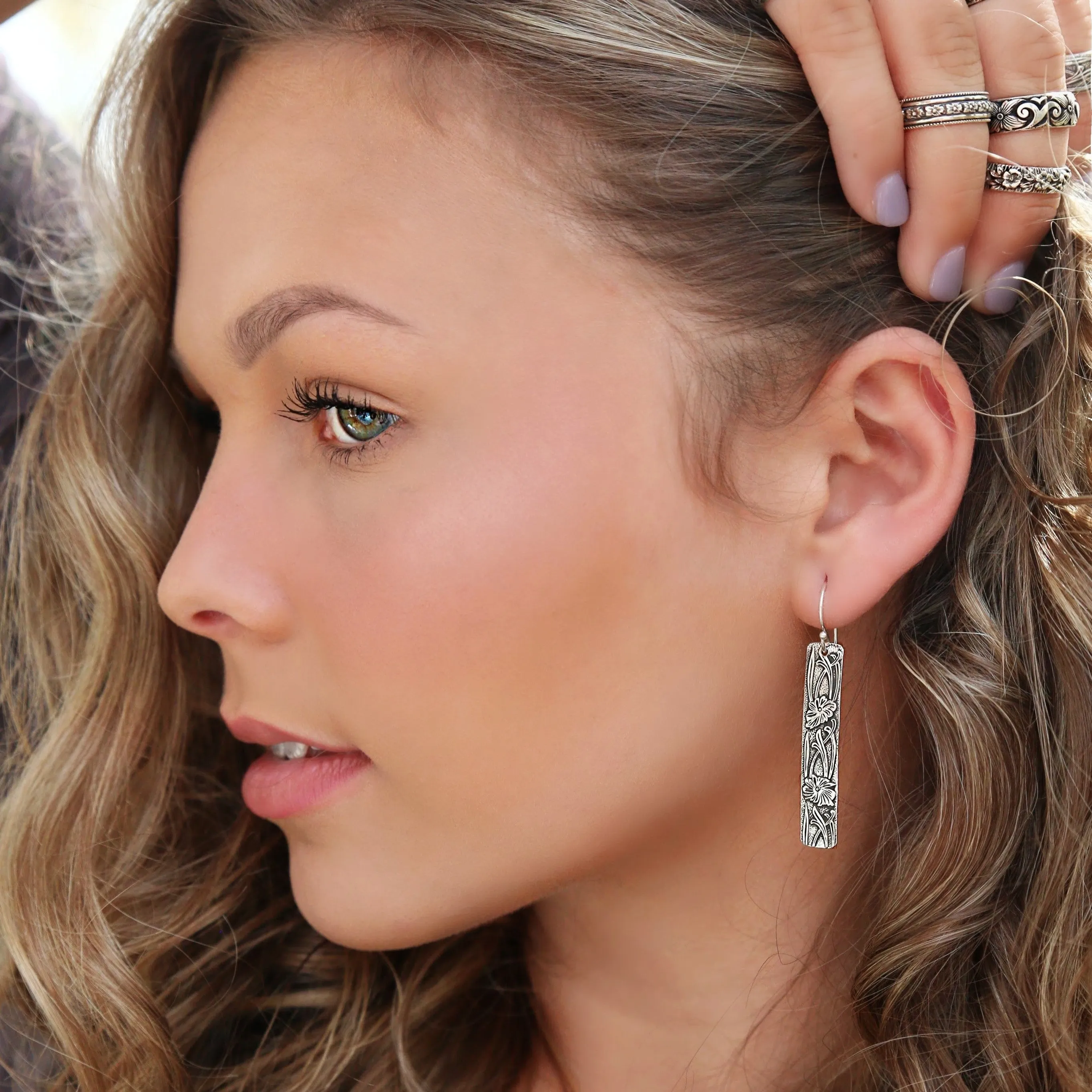 Sterling Silver Bar Earrings