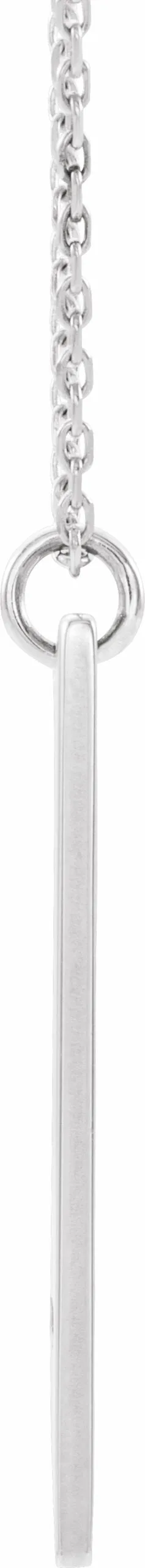 Sterling Silver Engravable Pierced Cross Engravable Bar 16-18" Necklace