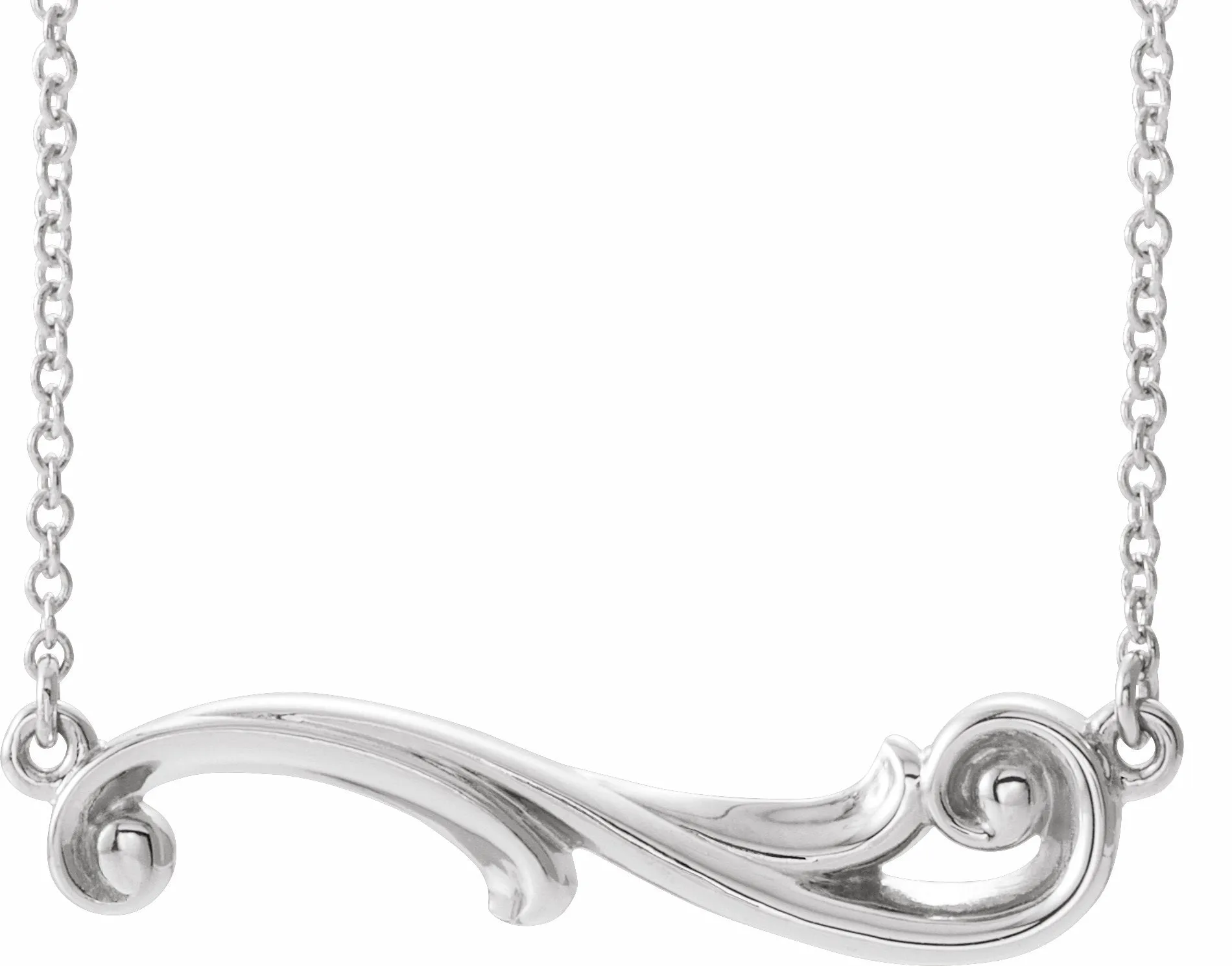 Sterling Silver Freeform Bar 18" Necklace