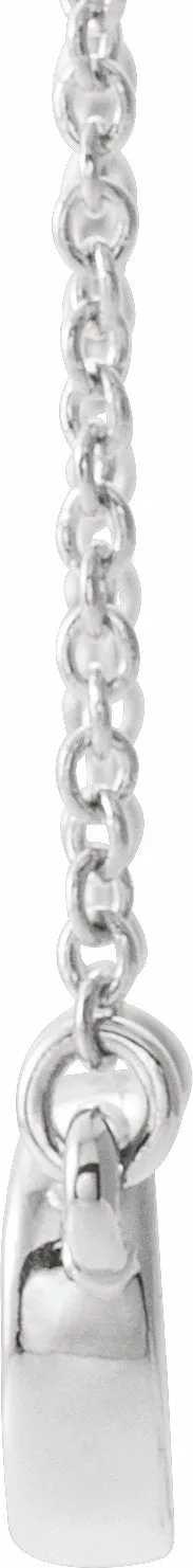 Sterling Silver Freeform Bar 18" Necklace