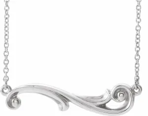 Sterling Silver Freeform Bar 18" Necklace