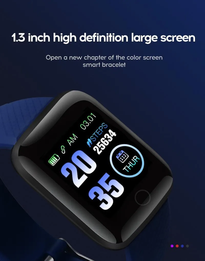 Stevvex D13 Smart Watches 116 Plus With Heart Rate Watch Smart Wristband Sports Watches With Waterproof Protection For Android Sistems