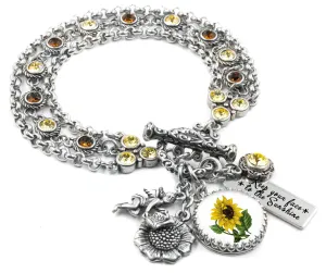 Sunny Sunflower Charm Bracelet