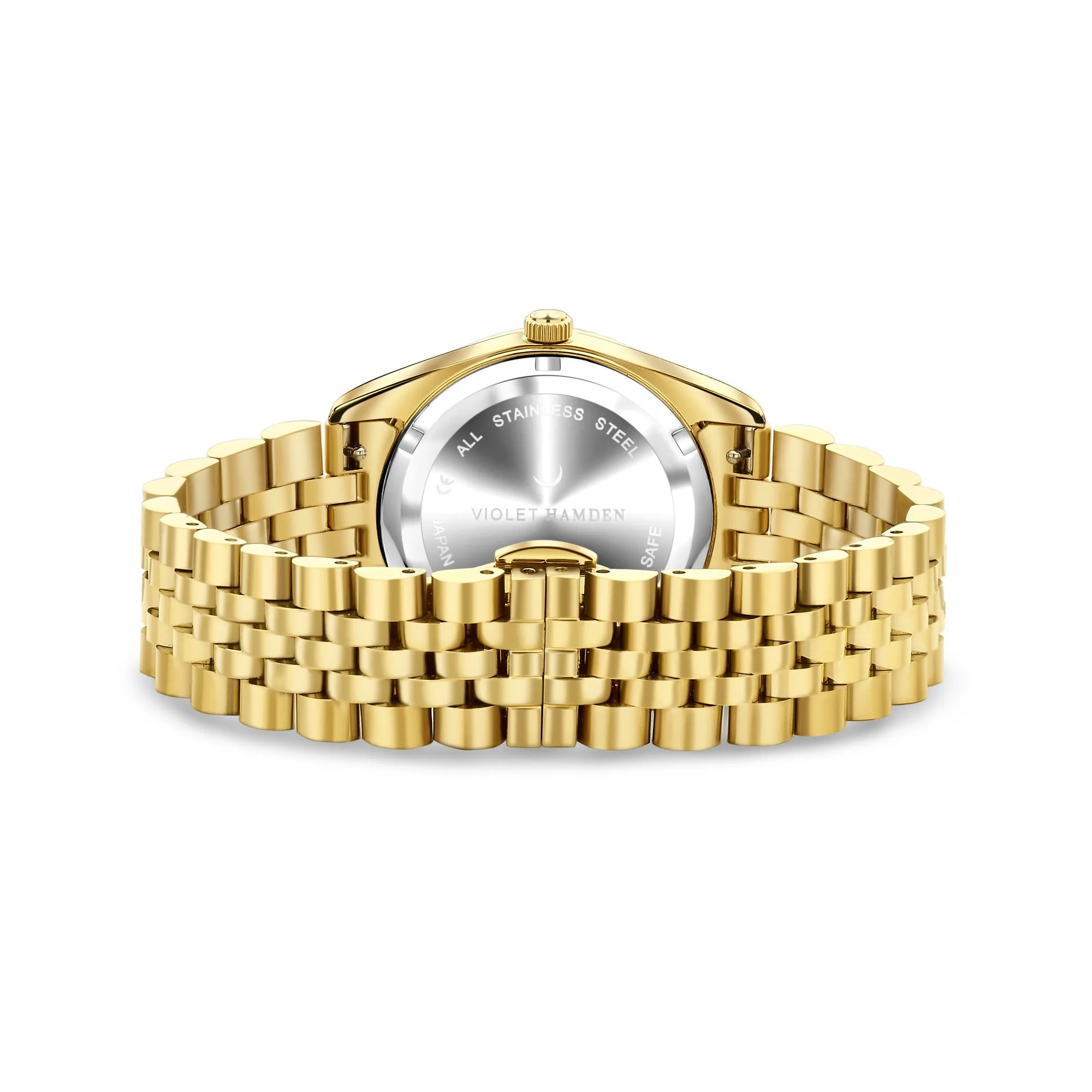Sunrise round ladies watch gold coloured and black