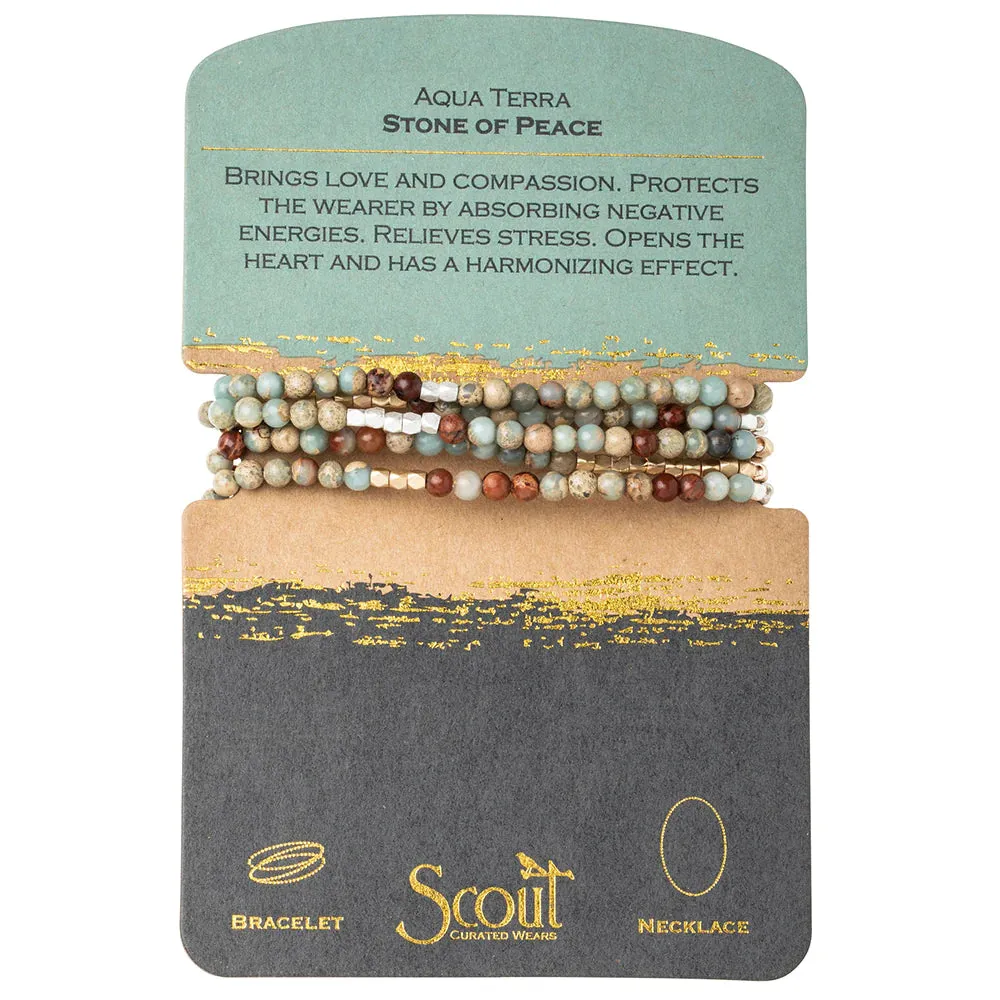SW030 Wrap Bracelet Necklace Aqua Terra