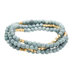 SW048 Wrap Bracelet Necklace Blue Howlite