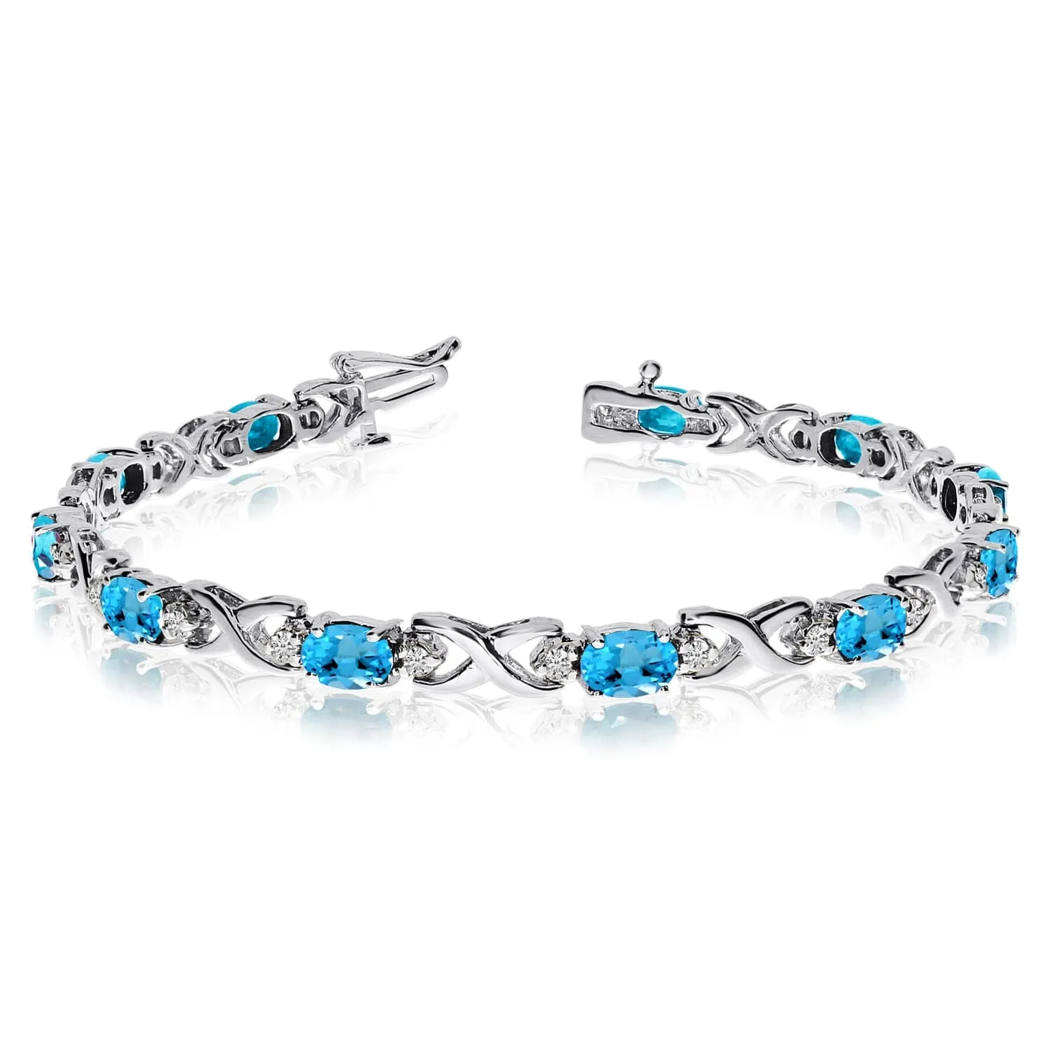 Swiss Blue Topaz 925 Sterling Silver Tennis Bracelet Jewelry