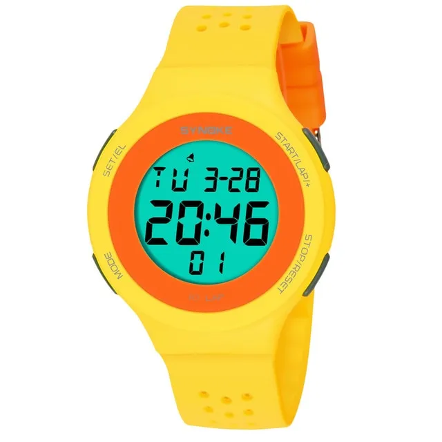 SYNOKE Ultrathin Unisex Electronic LED Digital Sports Waterproof Women Men Watch Mens Dive 50m Military Sports Watches reloj
