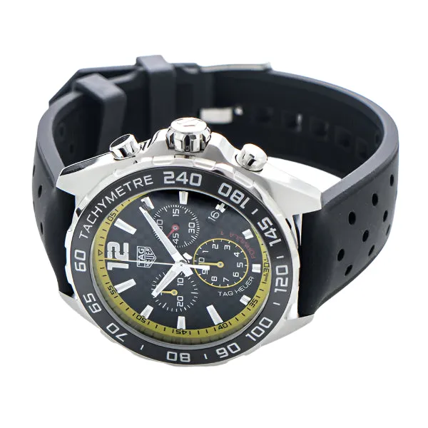 Tag Heuer Formula 1 Black Silicone Chequered Black Dial Chronograph Quartz Watch for Gents - CAZ101AC.FT8024