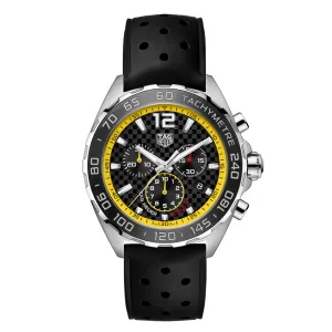 Tag Heuer Formula 1 Black Silicone Chequered Black Dial Chronograph Quartz Watch for Gents - CAZ101AC.FT8024