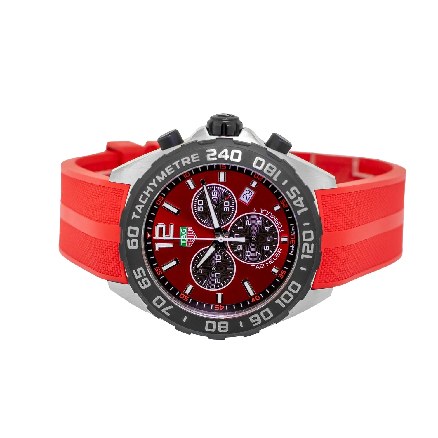 TAG Heuer Formula 1 Chronograph 43mm Stainless Steel with Red Dial CAZ101AN.FT8055