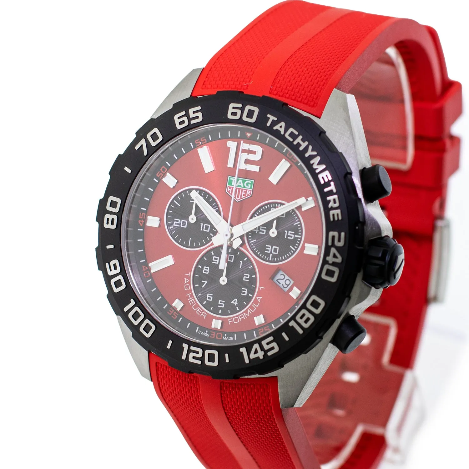 TAG Heuer Formula 1 Chronograph 43mm Stainless Steel with Red Dial CAZ101AN.FT8055