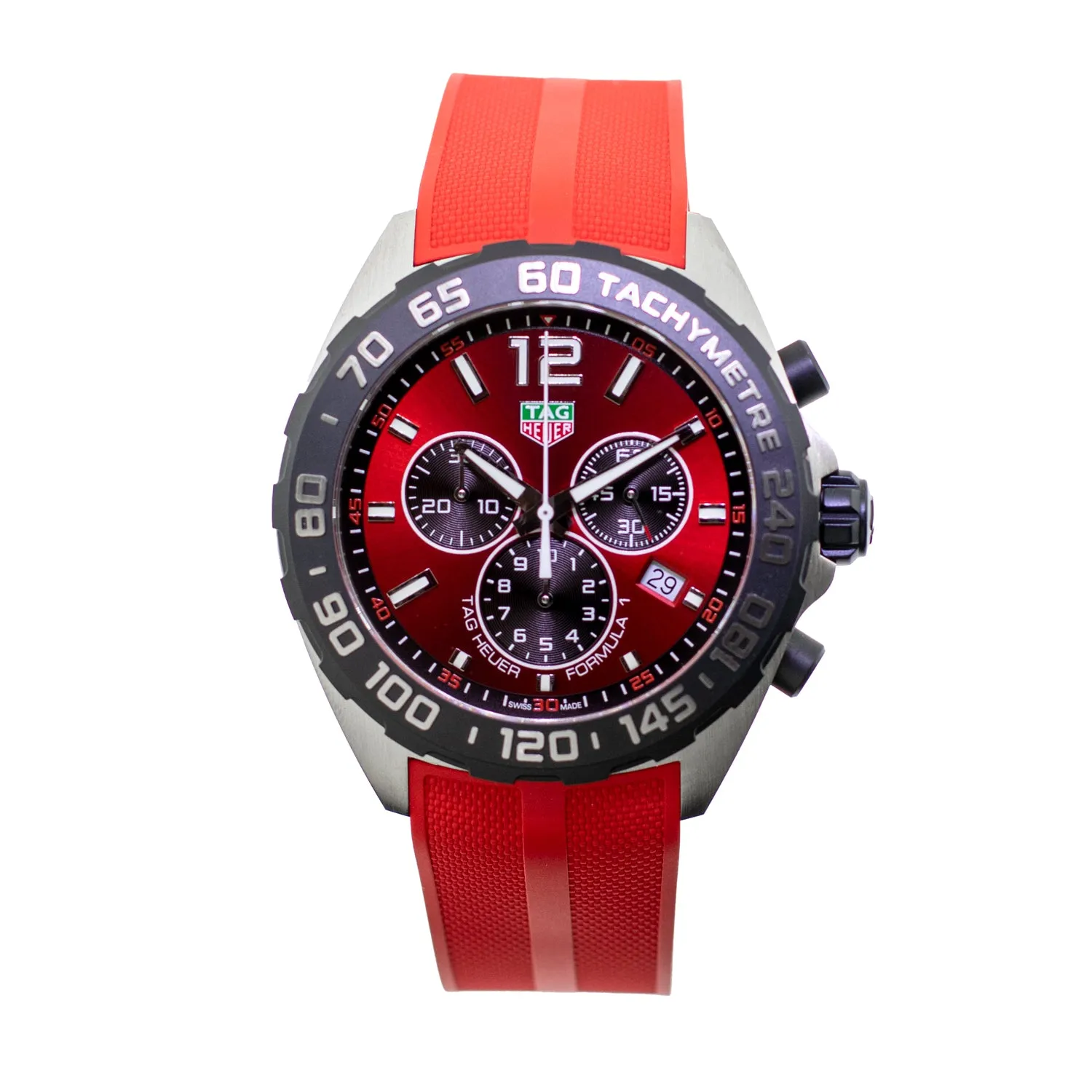 TAG Heuer Formula 1 Chronograph 43mm Stainless Steel with Red Dial CAZ101AN.FT8055