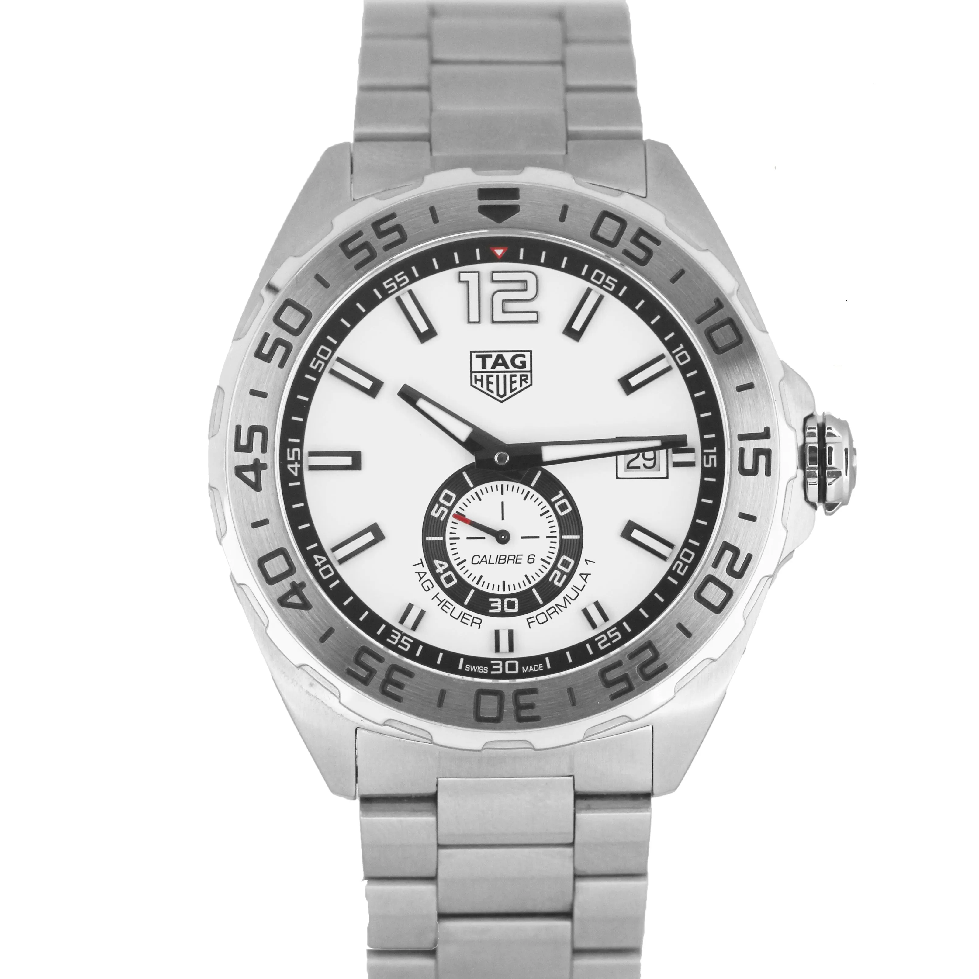 Tag Heuer Formula 1 Stainless 43mm White Automatic WAZ2013.BA0842 Watch B&P