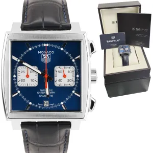 TAG HEUER Monaco Calibre 12 Stainless Steel Blue 39mm Auto Watch CAW2111.FC6183