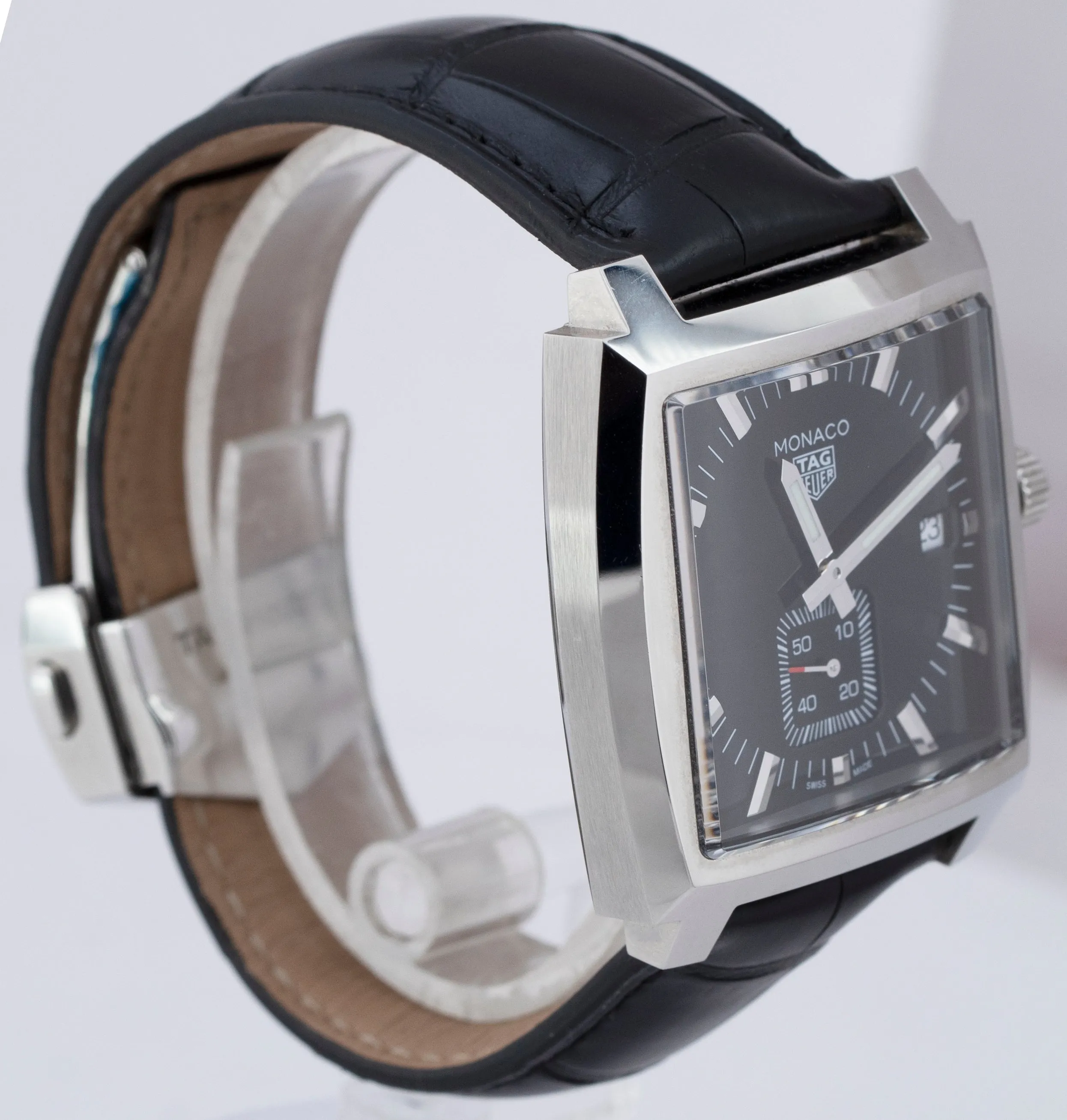 Tag Heuer Monaco WAW131A Quartz Black 37mm Stainless Steel Date Watch B P