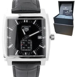 Tag Heuer Monaco WAW131A Quartz Black 37mm Stainless Steel Date Watch B P