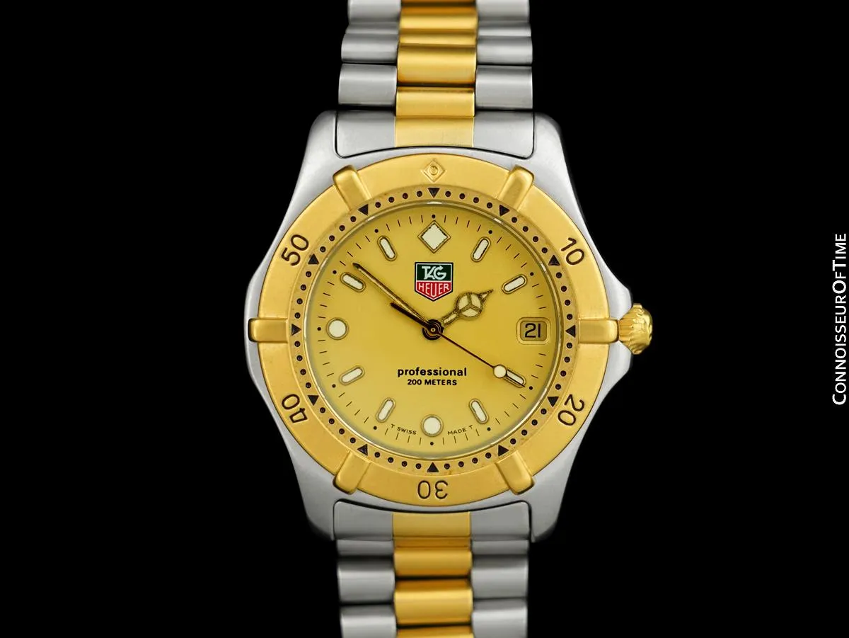 TAG Heuer Professional 2000 Mens Diver Watch, WE1120R - Stainless Steel & 18K Gold Plated