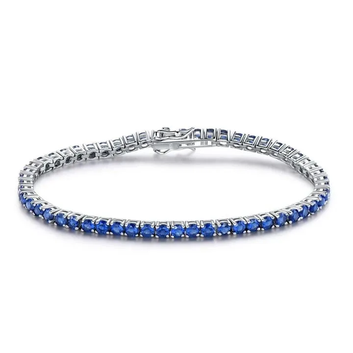 Tanzanite 925 Sterling Silver Tennis Bracelet Jewelry