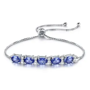 Tanzanite 925 Sterling Silver Tennis Bracelet Jewelry