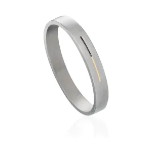 Teno Titanium Bangle Set with Black Diamonds