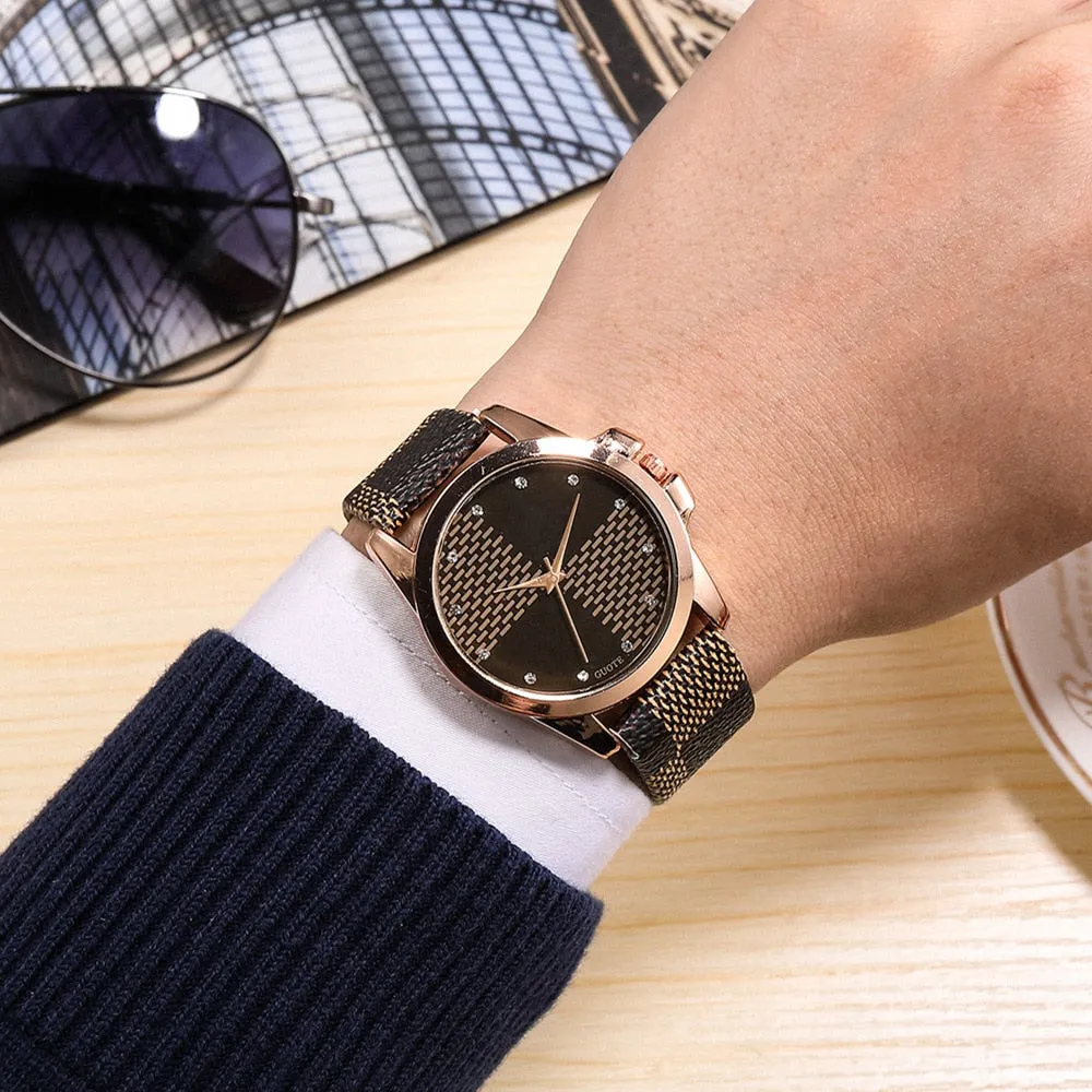 test-kobiet zegarka Women's Watches Women Leather Strap Analog Quartz Ladies Wrist Watches Fashion Brand Luxury Watch reloj mujer