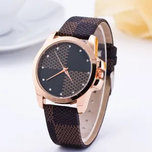 test-kobiet zegarka Women's Watches Women Leather Strap Analog Quartz Ladies Wrist Watches Fashion Brand Luxury Watch reloj mujer
