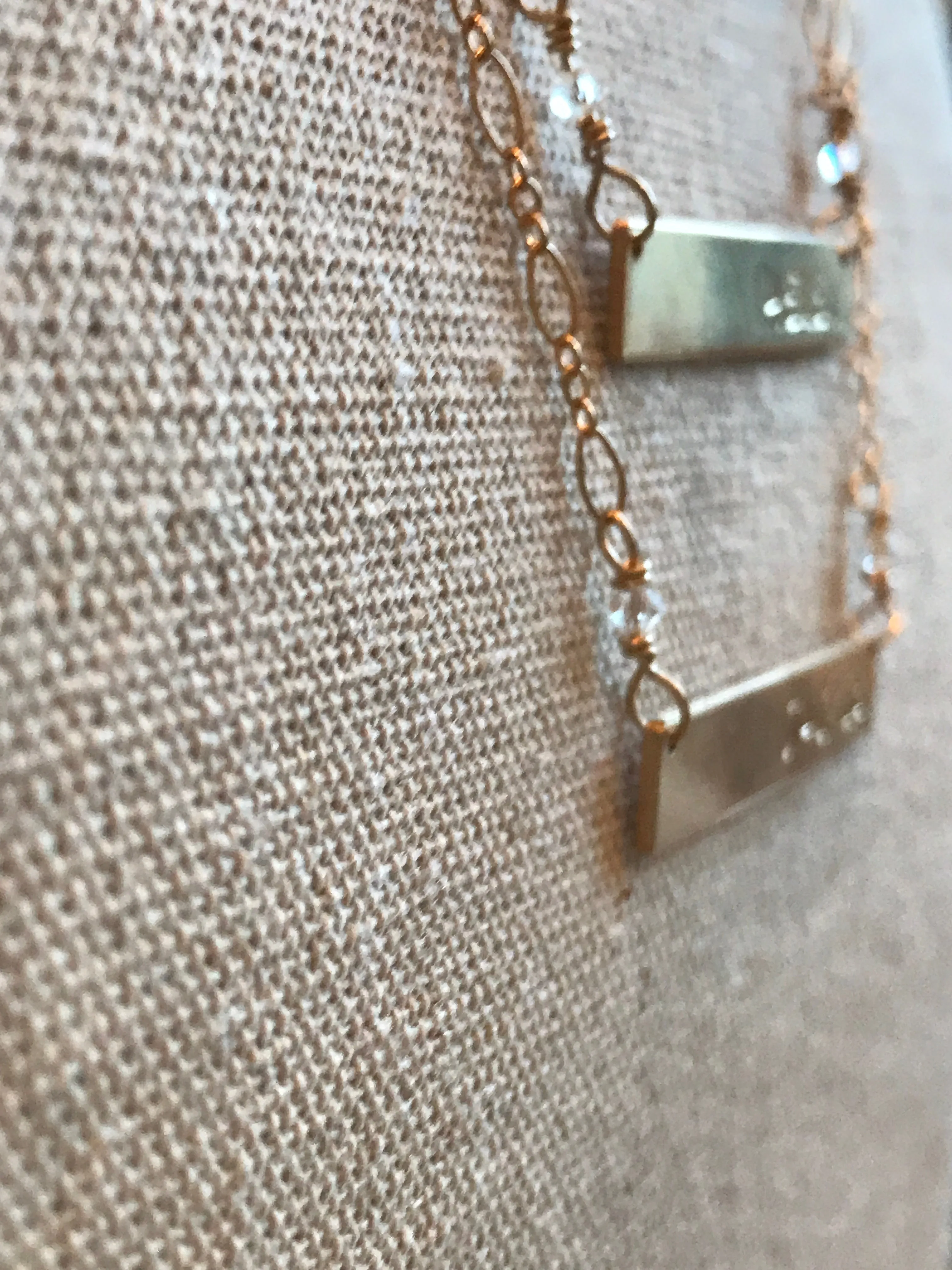 THICK Gold filled bar necklace