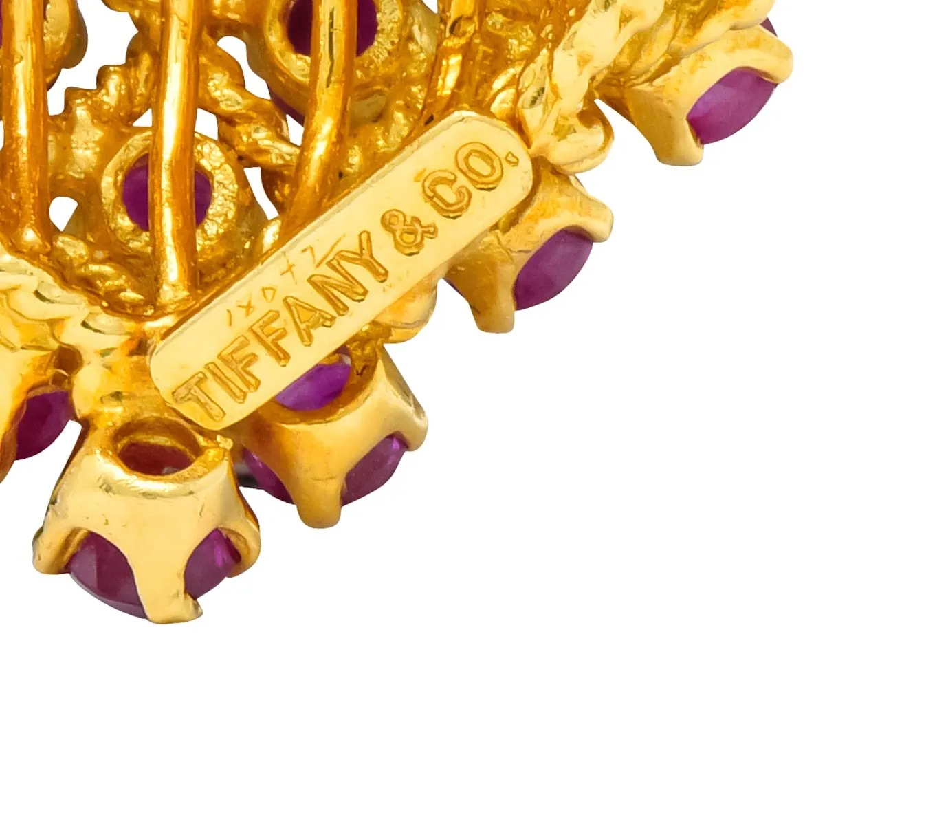 Tiffany & Co. 8.00 CTW Ruby 18 Karat Gold Heart Pendant Brooch